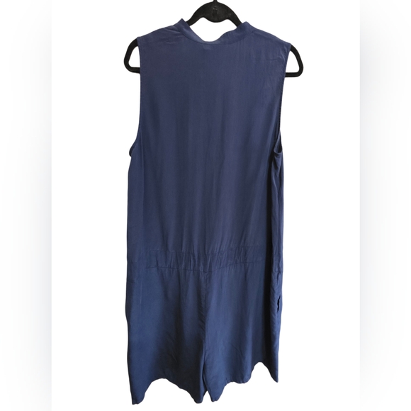 NWT Tory Burch Marguerite Blue Sleeveless Silk Designer Resort Romper Size XL - Picture 8 of 11